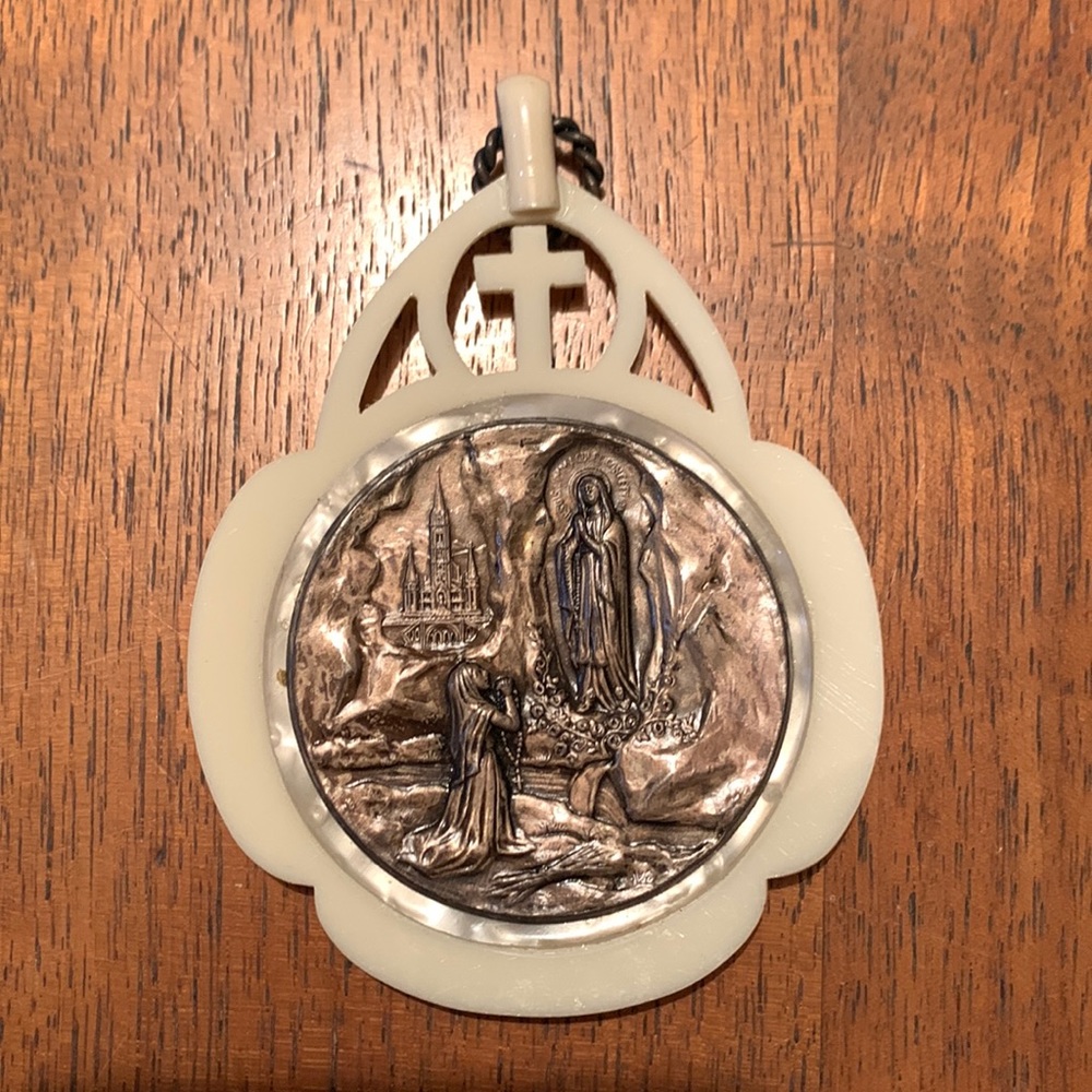 (Canceled original sale- misplaced)
Vintage French crib protector medal